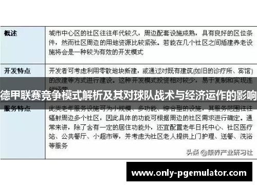 德甲联赛竞争模式解析及其对球队战术与经济运作的影响